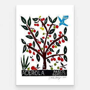 Xilogravura "Acerola" P 2026 - Pablo Borges - PE