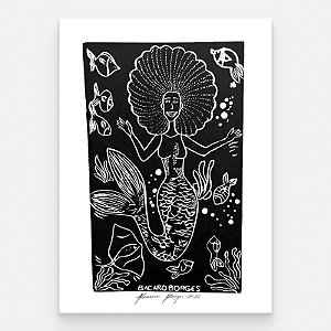 Xilogravura "Sereia" M 2026 - Bacaro Borges - PE