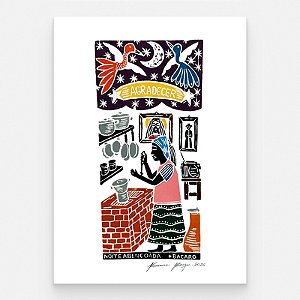 Xilogravura "Noite Abençoada" M 2026 - Bacaro Borges - PE
