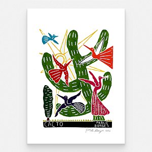 Xilogravura ''Cacto" M 2026 - Pablo Borges - PE