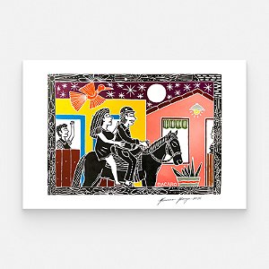 Xilogravura "Carmelita" G 2026 - Bacaro Borges - PE