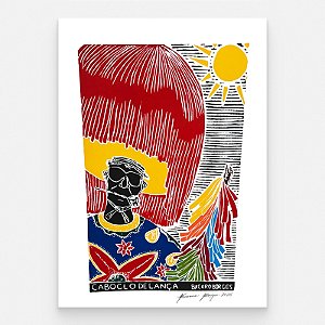 Xilogravura "Cabloco de Lança" G 2026 - Bacaro Borges - PE