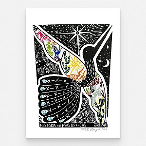 Xilogravura ''História nas Asas Brancas" G 2026 - Pablo Borges - PE