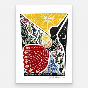 Xilogravura ''História nas Asas Brancas 2" G 2026 - Pablo Borges - PE