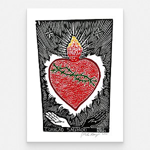 Xilogravura ''Coração Sagrado" G 2026 - Pablo Borges - PE