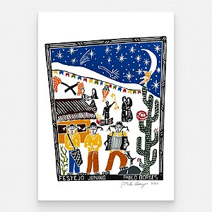 Xilogravura ''Festejo Junino" G 2026 - Pablo Borges - PE