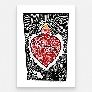 Xilogravura ''Coração Sagrado" G 2026 - Pablo Borges - PE