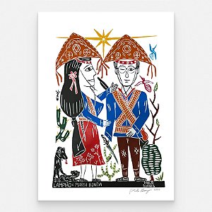 Xilogravura ''Lampião e Maria Bonita" GG 2026 - Pablo Borges - PE