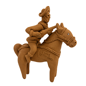 Miniatura Tradicional Lampião no Cavalo - Elias Vitalino - PE