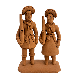 Miniatura Tradicional Casal Lampião e Maria Bonita - Elias Vitalino - PE