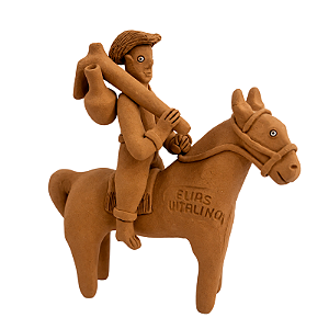 Miniatura Tradicional Homem a Cavalo - Elias Vitalino - PE