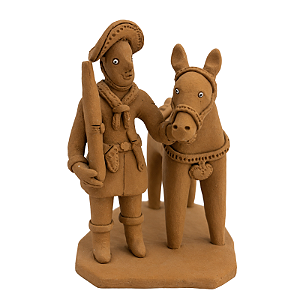 Miniatura Tradicional Maria Bonita com Cavalo - Elias Vitalino - PE