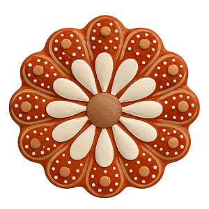 Flor de Parede 10cm Vermelha - Adrielly - Vale do Jequitinhonha - MG
