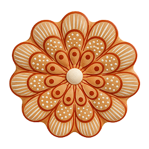 Flor de Parede 12cm Bege - Adrielly - Vale do Jequitinhonha - MG