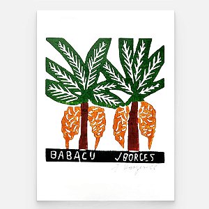 Xilogravura Babaçu P - assinada por J. Borges - PE (Última Peça)