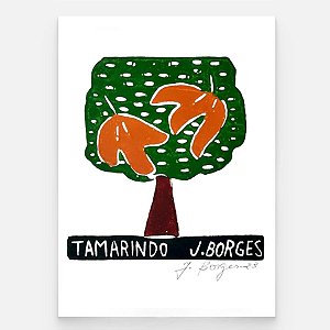 Xilogravura Tamarindo P - assinada por J. Borges - PE (Última peça)