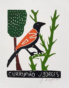 Xilogravura "Currupião" P - J. Borges - PE