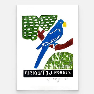 Xilogravura Piriquito P - assinada por J. Borges - PE (Última Peça)