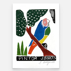 Xilogravura Pintor P - assinada por J. Borges - PE (Última peça)