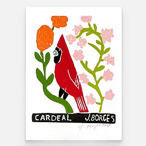 Xilogravura Cardeal P - assinada por J. Borges - PE (Última Peça)