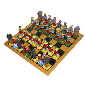 Jogo de Xadrez do Leonildo de Caruaru - Cores variadas - PE