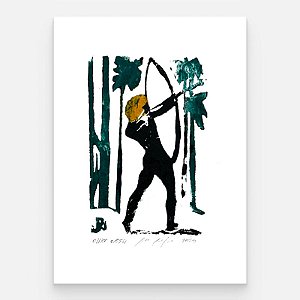 Xilogravura "Oxóssi" P - João Pedro - CE