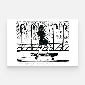 Xilogravura "Skate PB" P - João Pedro - CE