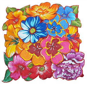 Capa de Almofada com Flores de Chitão - PB