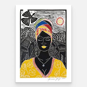 Xilogravura Preta G - Bacaro Borges - PE