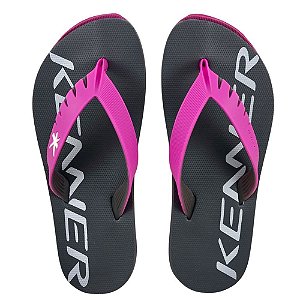 Chinelo Kenner Red Fun Cinza com Rosa Unissex