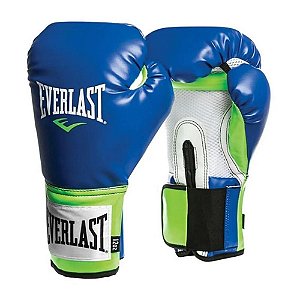 Luva de Boxe/Muay Thai Everlast Pro Style Azul com Verde