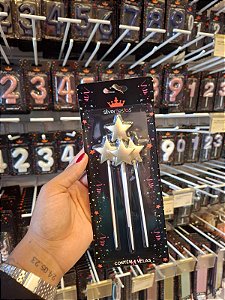 Vela Estrela Dourada Silver 4un