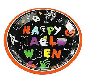 Prato de Papel Happy Halloween 10un. Silver