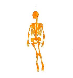 Enfeite Halloween Esqueleto Laranja 01un.