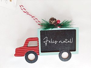 Enfeite com Lousa para Personalizar Caminhão Natal 01un.