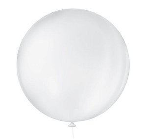 Balão 5 polegadas Liso Redondo Branco Polar 50 un. São Roque