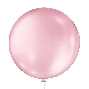 Balão 5 polegadas Perolado Redondo Rosa Claro 25 un. São Roque