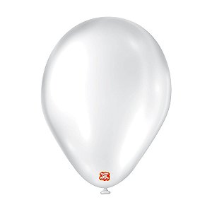 Balão 7 polegadas Cintilante Branco 50 un. São Roque