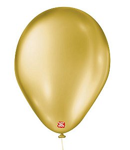 Balão 7 polegadas Cintilante Dourado 50 un. São Roque