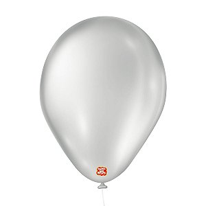 Balão 7 polegadas Cintilante Prata 50 un. São Roque
