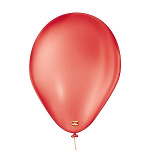 Balão 7 polegadas Liso Vermelho Quente 50 un São Roque