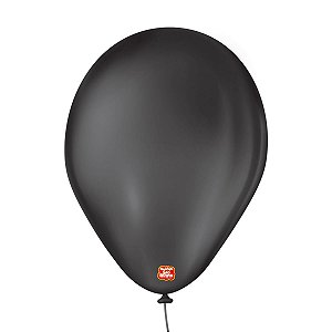 Balão 7 polegadas Liso Preto Ébano 50 un. São Roque