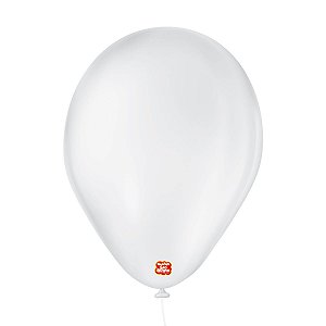 Balão 7 polegadas Liso Branco Polar 50 un. São Roque