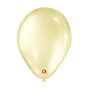 Balão 7 polegadas Perolado Amarelo 25 un. São Roque
