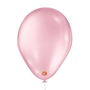Balão 7 polegadas Perolado Rosa Claro 25 un São Roque