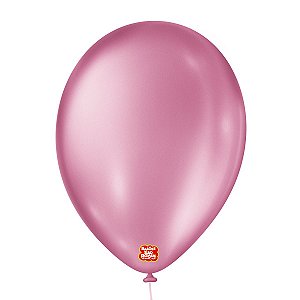 Balão 9 polegadas 23cm Cintilante Rosa 25 un. São Roque
