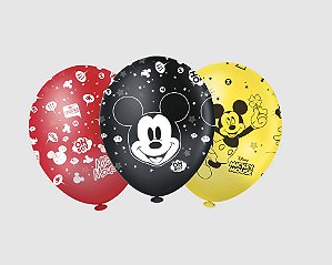 Balão Látex Premium Mickey Clássico 12'' 10 Un. Regina