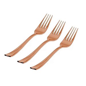 Garfo Refeição Rose Gold Premium 18cm 08 Un. Silver