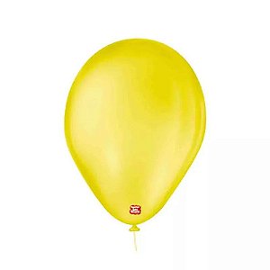 Balão 9 polegadas 23cm Liso Amarelo Citrino 50 un. São Roque
