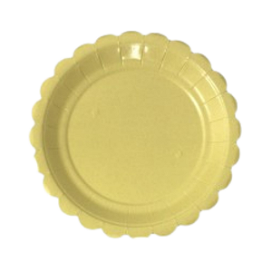 Prato De Papel Liso Amarelo Candy 19Cm 08 un.